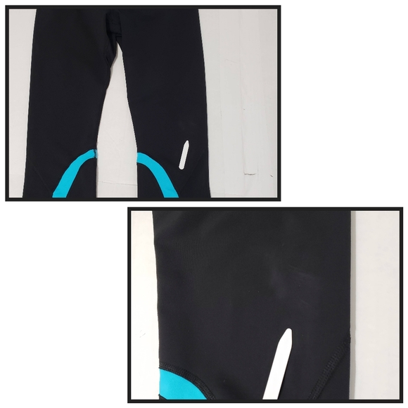 Lululemon Run: Women's Inspire Crop II Black Twin Stripe Spry Blue Spry Blue XL - Picture 7 of 9